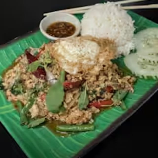 Fried Egg Chicken Hot Basil.