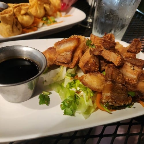 Moo Grob Crispy Pork Belly.