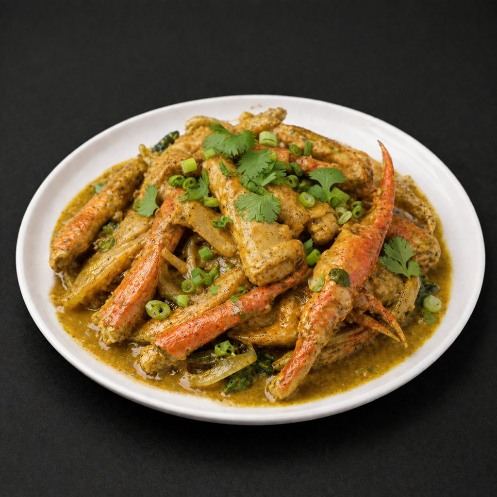 Cracked Snow Crab Curry Stir Fry (Pu Pad Pong Karee).