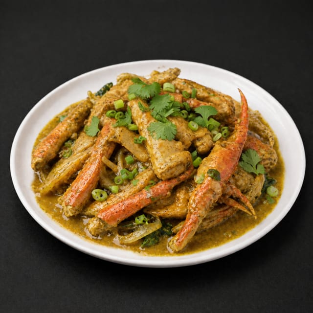 Cracked Snow Crab Curry Stir Fry (Pu Pad Pong Karee).