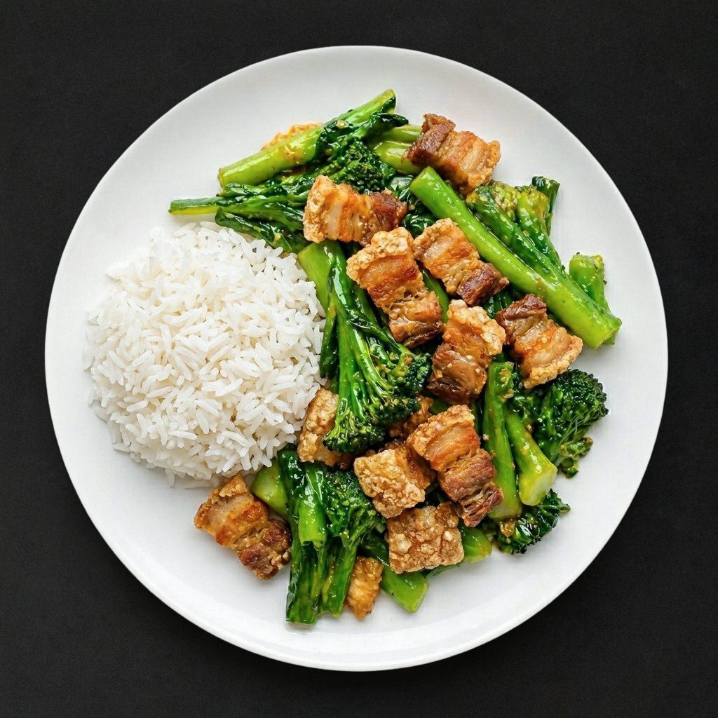 Gai Lan and Broccoli Stir Fry.