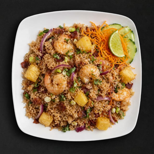 Shrimp Bacon Pineapple Rice.